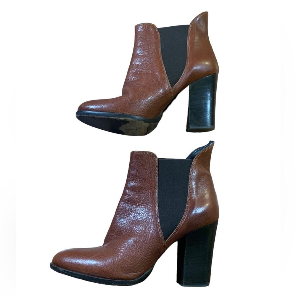 Dee Keller Ankle Boots‎ Heeled Leather Brown US Size 7.5